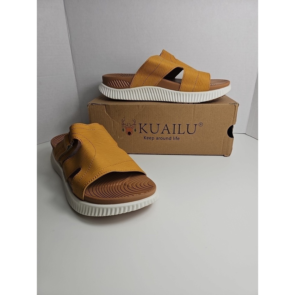 Pair KuaiLu Beige/White Comfort Sandals Arch Support Size 11